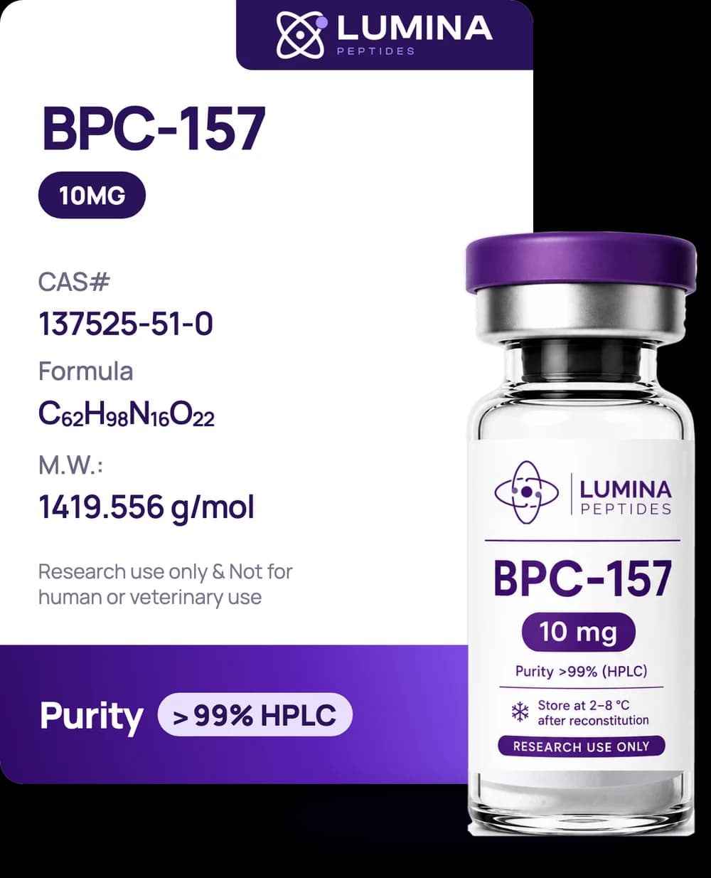 Lumina Peptides BPC-157 10 mg product card